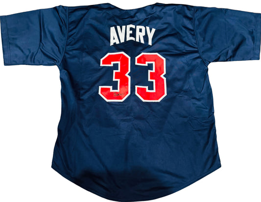Steve Avery Signed Navy Blue Jersey - Autographed Atlanta Braves