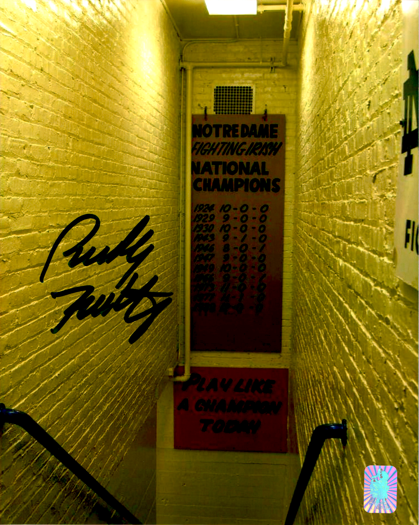 Rudy Ruettiger Signed 8x10 Photo Rudy Hologram Notre Dame