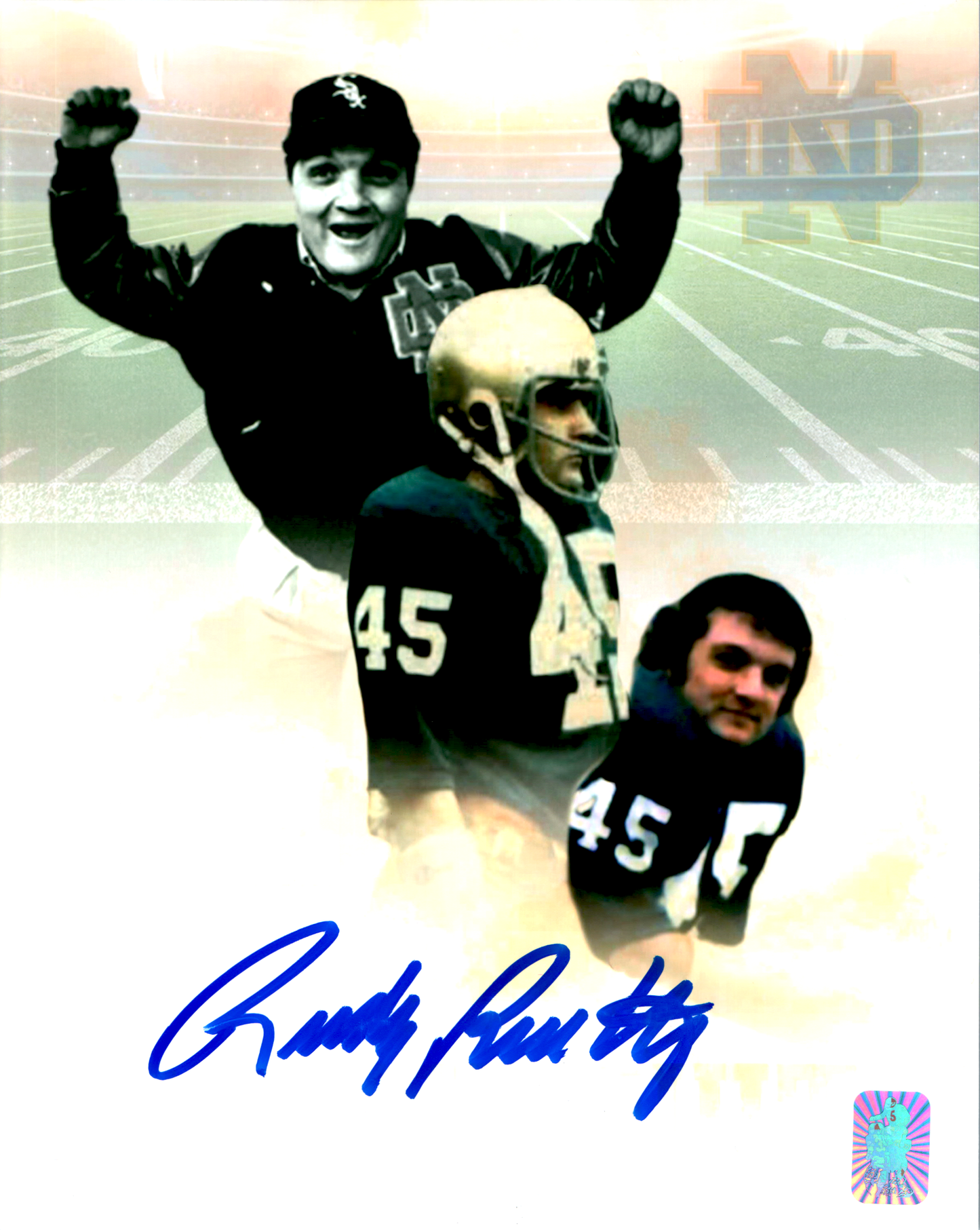 Rudy Ruettiger Signed 8x10 Photo Custom Edit Rudy Hologram