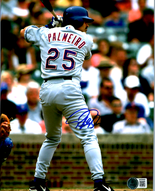Rafael Palmeiro Signed 8x10 Photo MLB Texas Rangers Beckett Batting