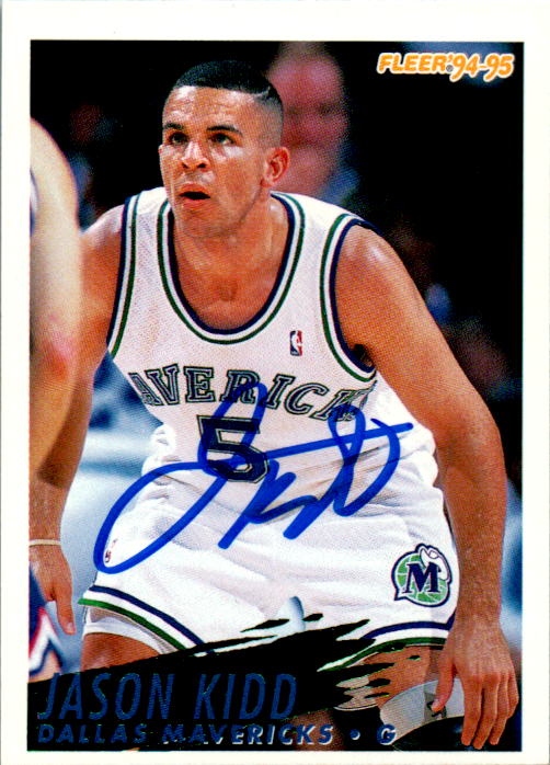 Jason Kidd Signed 1994-95 Fleer RC Card #268 NBA Dallas Mavericks Auto Rookie
