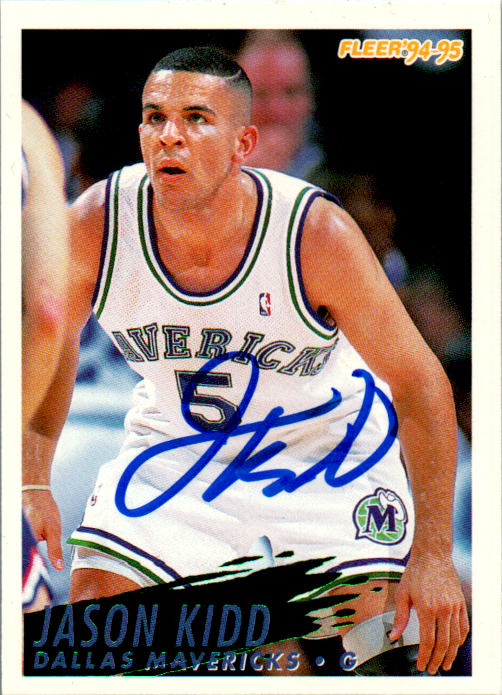 Jason Kidd Signed 1994-95 Fleer RC Card #268 NBA Dallas Mavericks Rookie c Auto