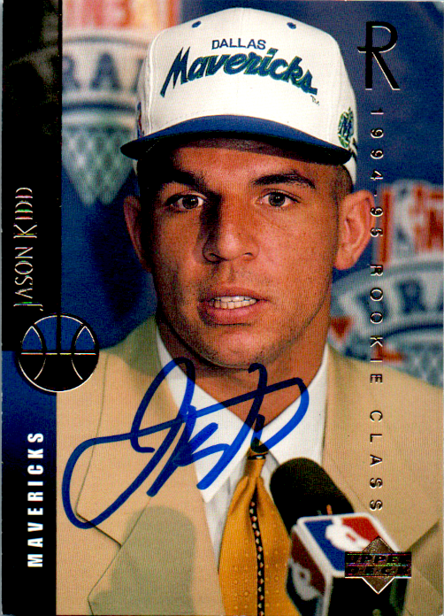 Jason Kidd Signed 1994-95 UD RC Card #160 Dallas Mavericks Topps Upper Deck