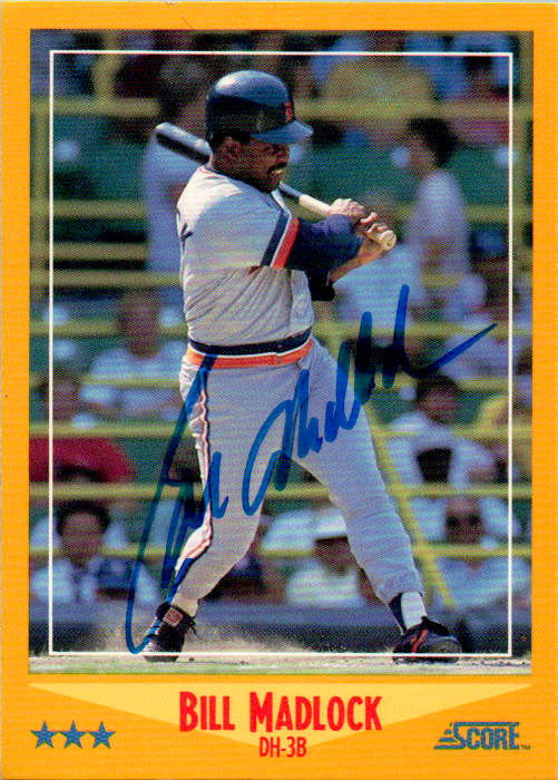 Bill Madlock Signed 1988 Score Card #445 Auto Detroit Tigers