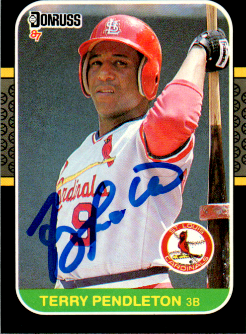Terry Pendleton Signed 1987 Donruss Card #183 Auto St. Louis Cardinals