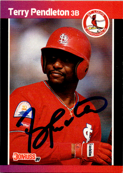 Terry Pendleton Signed 1989 Donruss Card #230 Auto St. Louis Cardinals