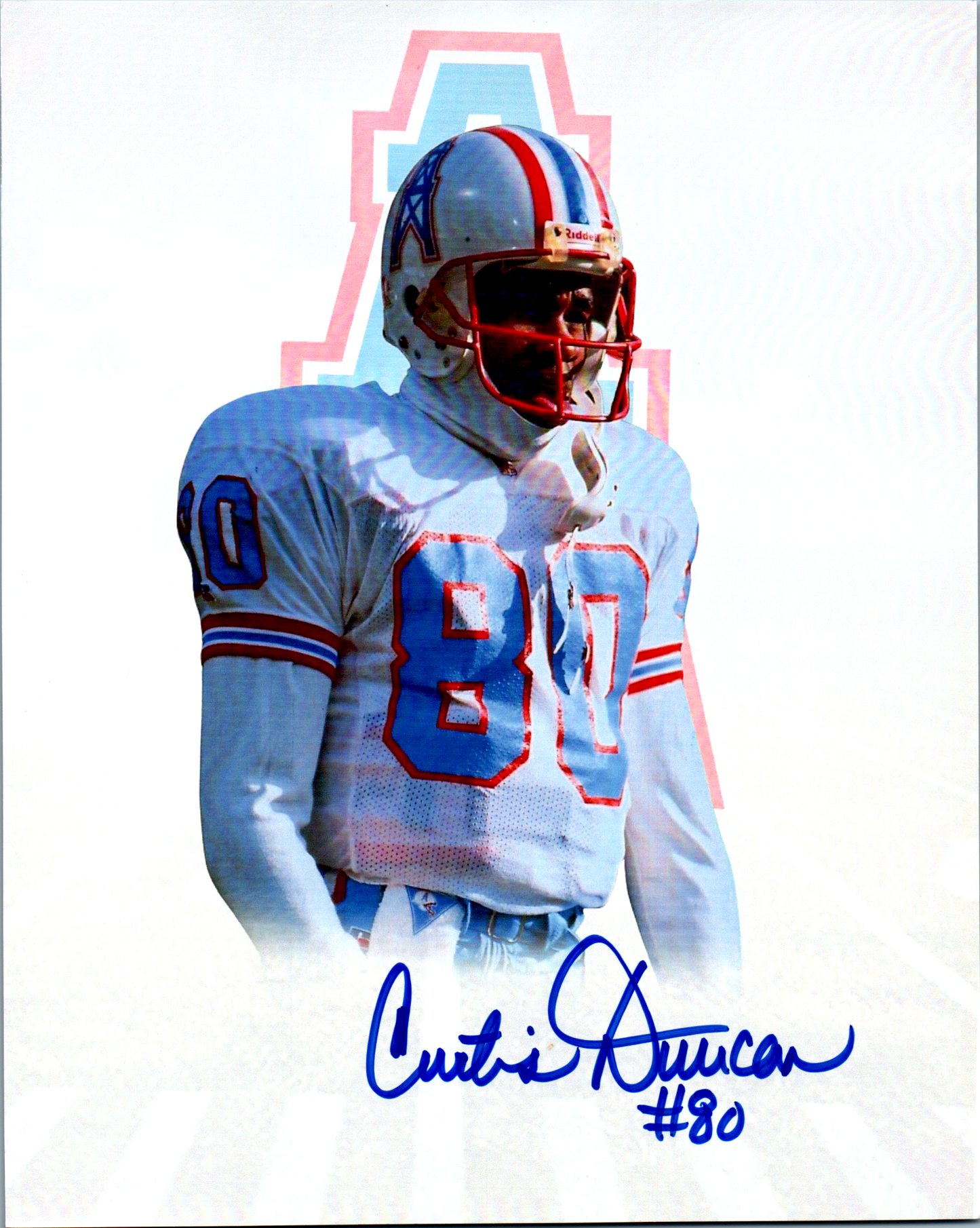 Curtis Duncan Signed 8x10 Photo NFL Autograph COA Houston Oilers edit