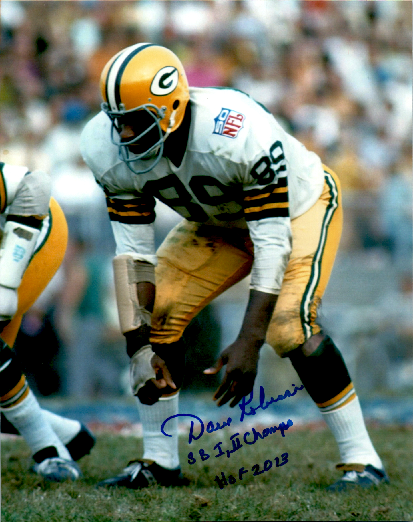 Dave Robinson Signed 8x10 Photo Auto Green Bay Packers Vert COA NFL