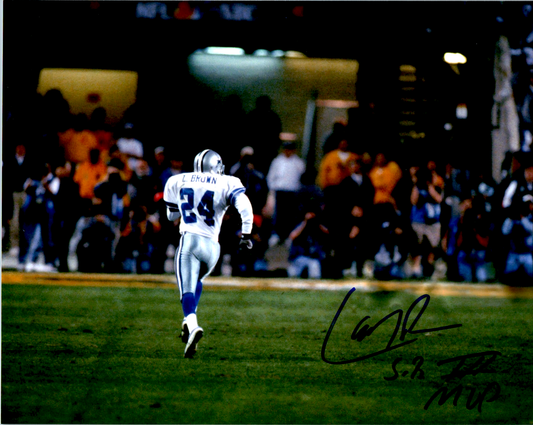 Larry Brown Signed 8x10 Photo NFL Dallas Cowboys SB MVP Horiz