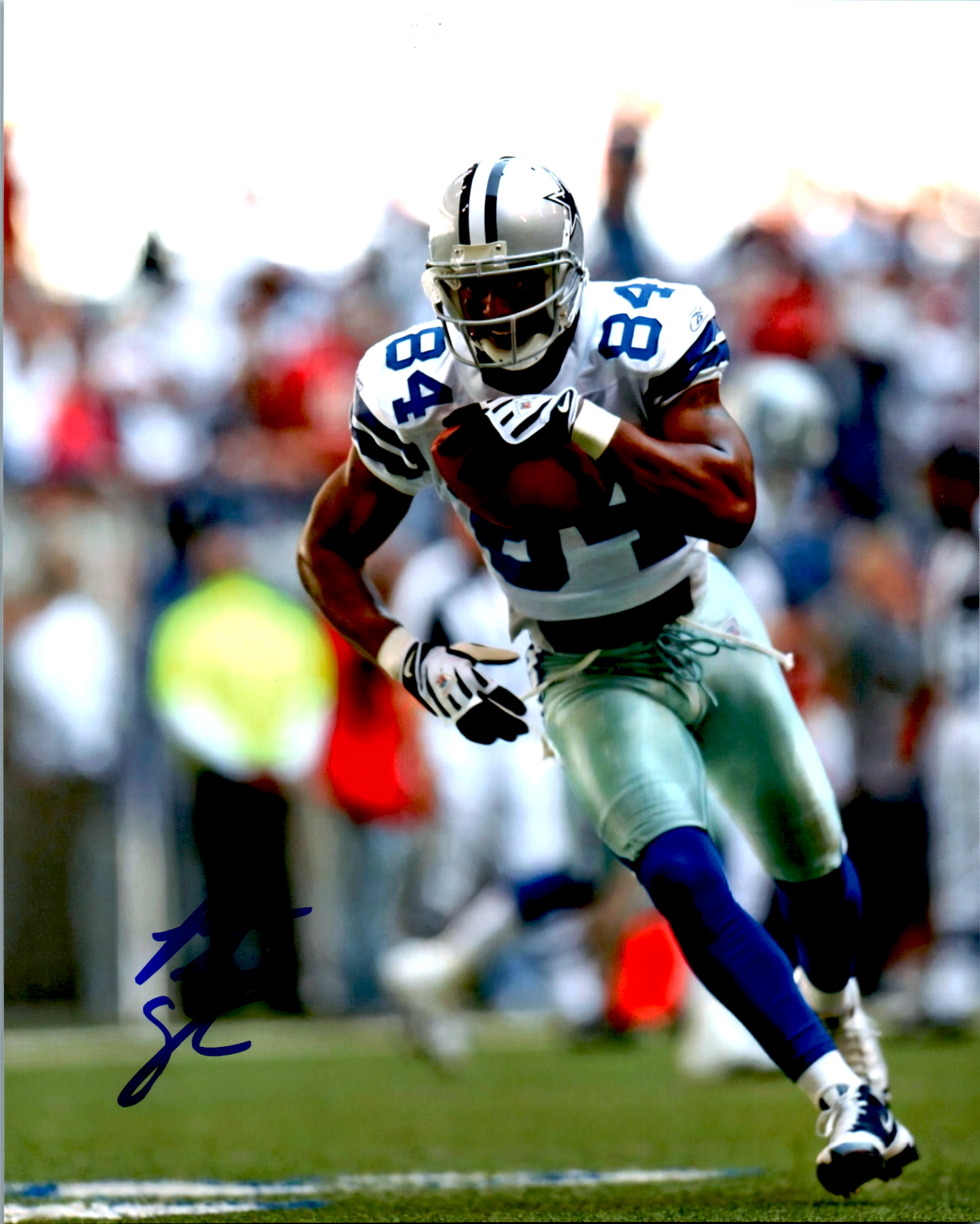 Patrick Crayton Signed 8x10 Photo NFL Dallas Cowboys White Jersey Vert