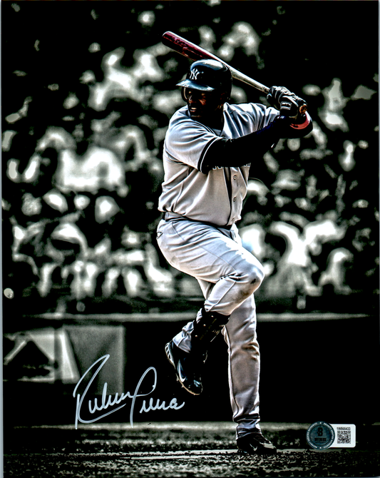 Ruben Sierra Signed 8x10 Photo MLB New York Yankees Beckett Hitting