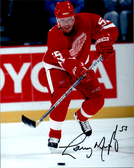 Larry Murphy Signed 8X10 Photo (smudge) Detroit Red Wings COA NHL Autograph