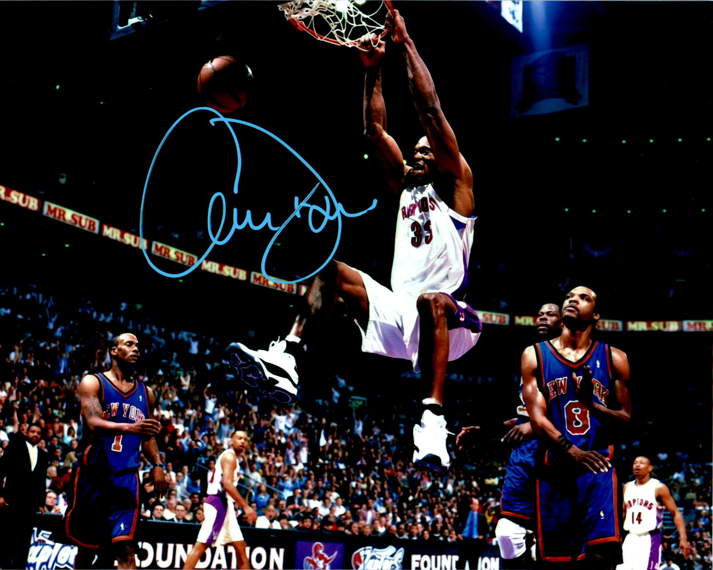 Antonio Davis Signed 8x10 Photo NBA Toronto Raptors Dunk Auto