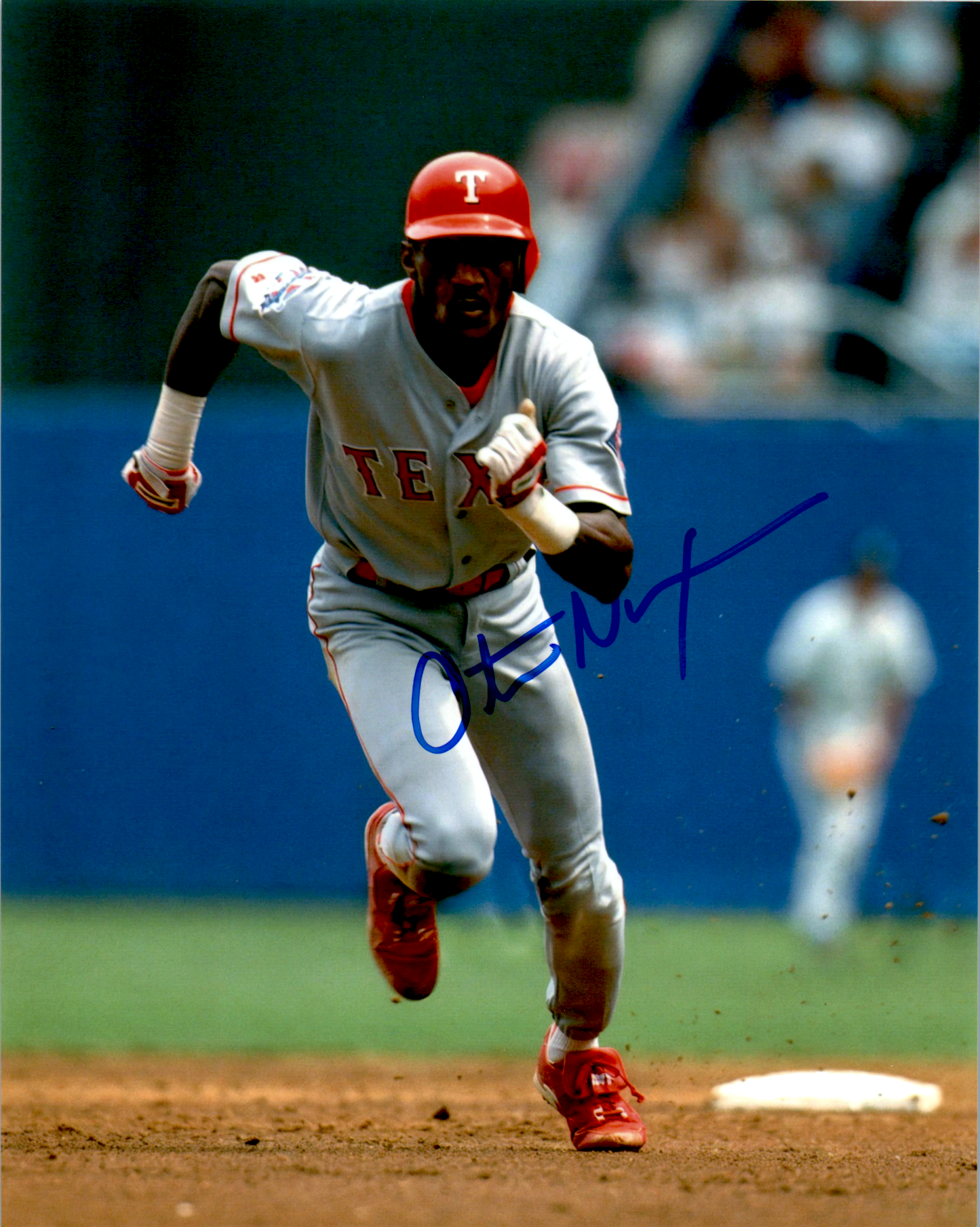Otis Nixon Signed 8x10 Photo MLB Texas Rangers Running