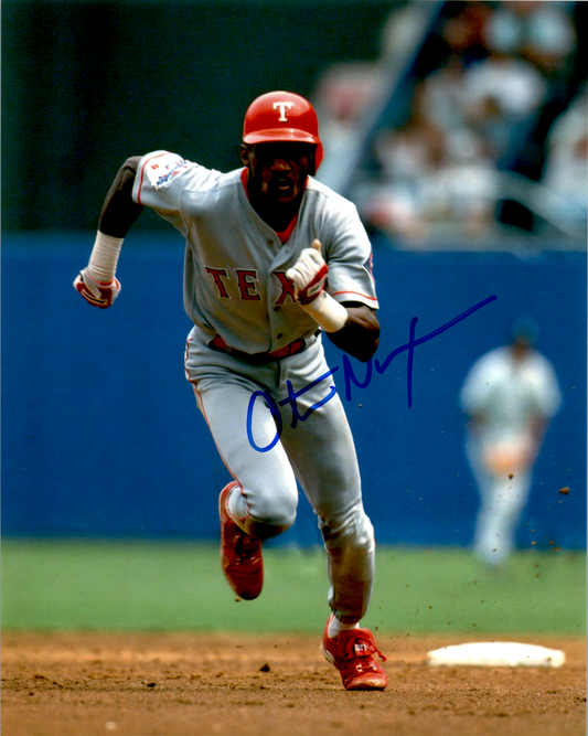 Otis Nixon Signed 8x10 Photo MLB Texas Rangers Running