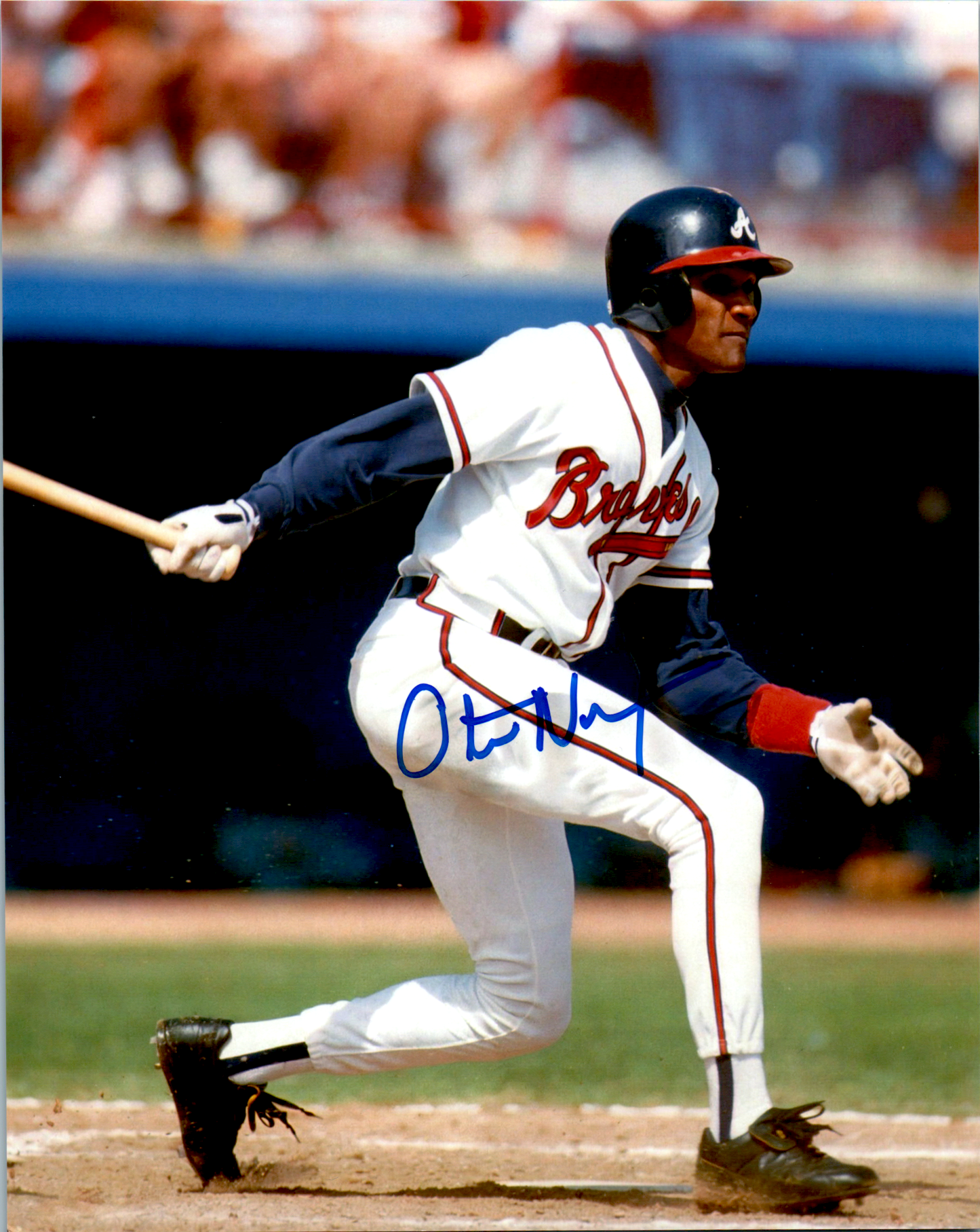 Otis Nixon Signed 8x10 Photo MLB Atlanta Braves Batting COA