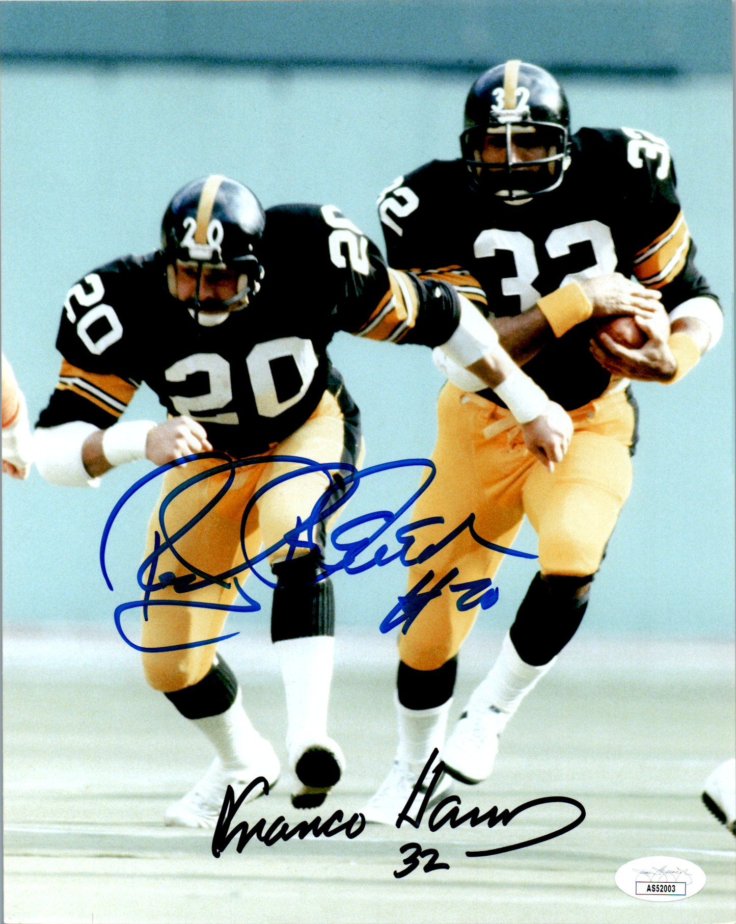 Franco Harris & Rocky Bleier Signed 8x10 Photo Pittsburgh Steelers JSA COA NFL