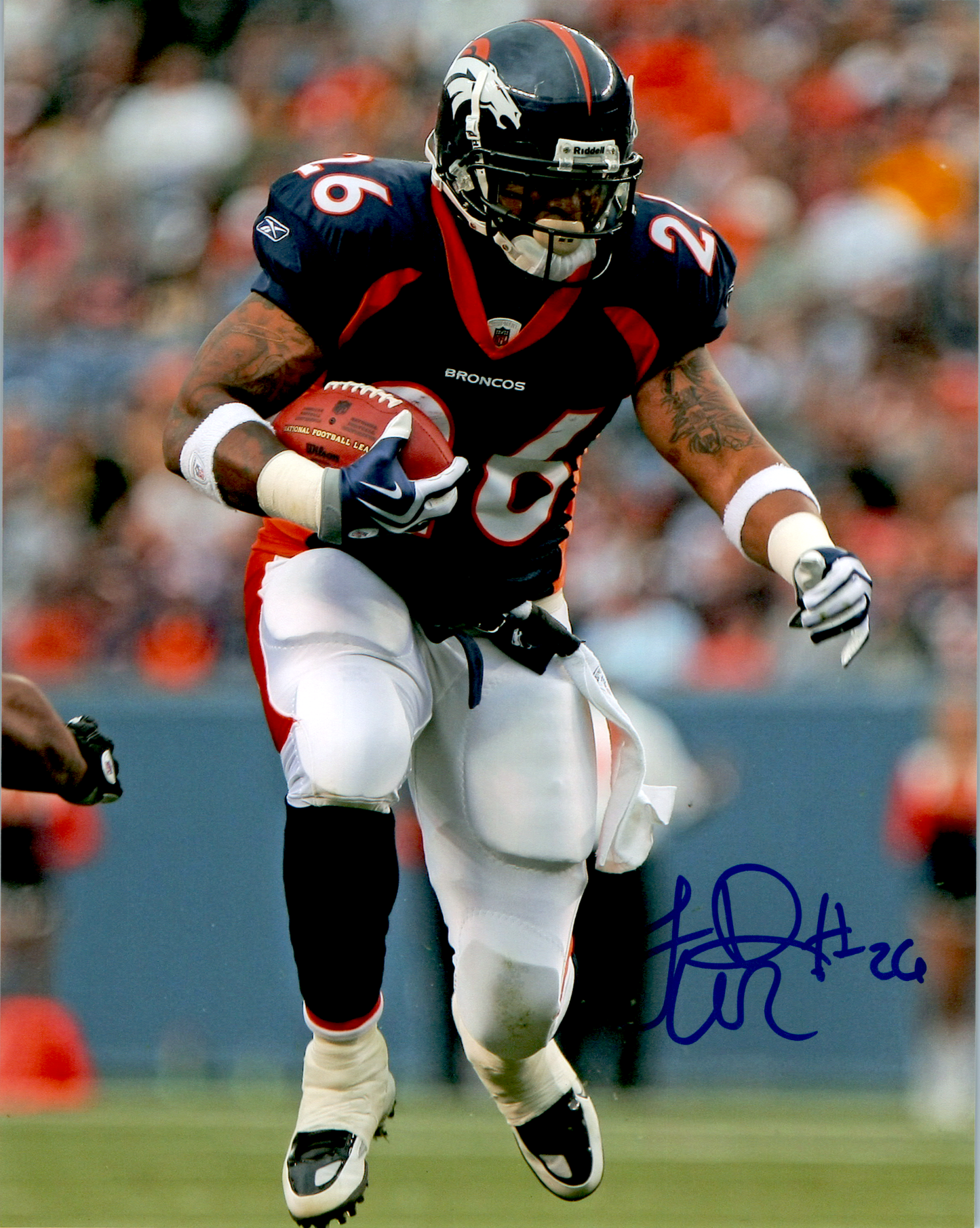 Lendale White Signed 8x10 Photo Autograph COA Denver Broncos NFL