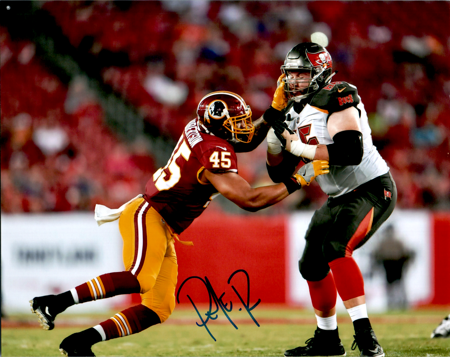 Pete Robertson Signed 8x10 Photo - Washington Redskins NFL