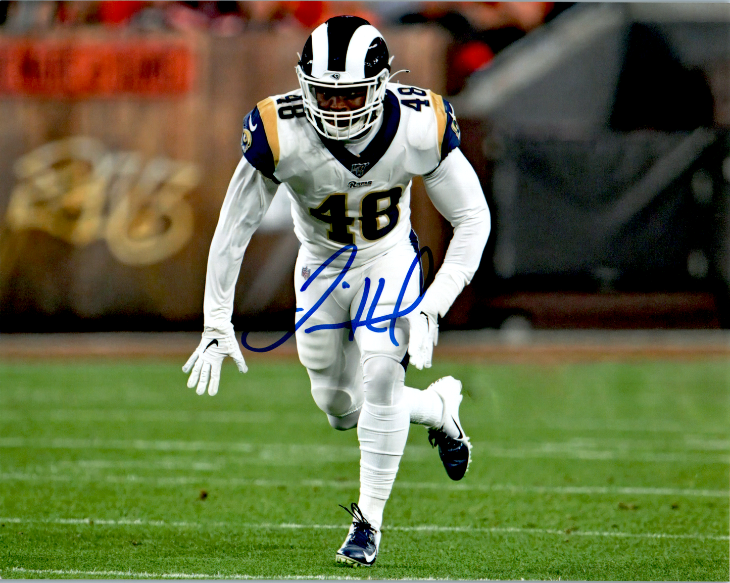 Travin Howard Signed 8x10 Photo Auto Los Angeles Rams COA White Action