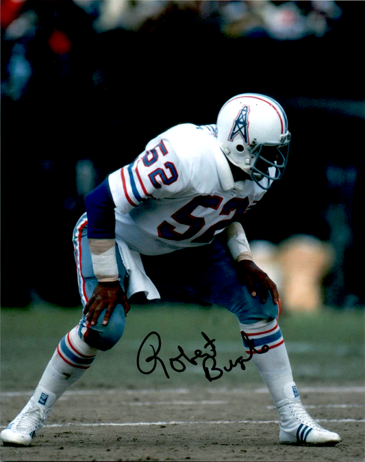 Robert Brazile Signed 8x10 Photo NFL Autograph COA Houston Oilers crouch