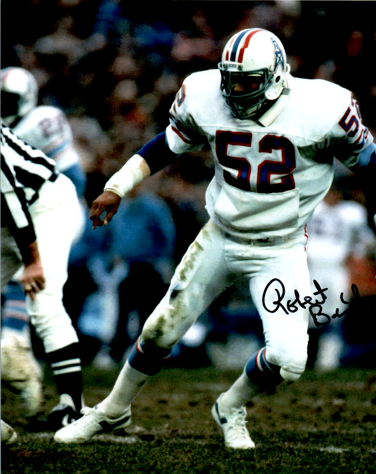 Robert Brazile Signed 8x10 Photo NFL Autograph COA Houston Oilers HOF