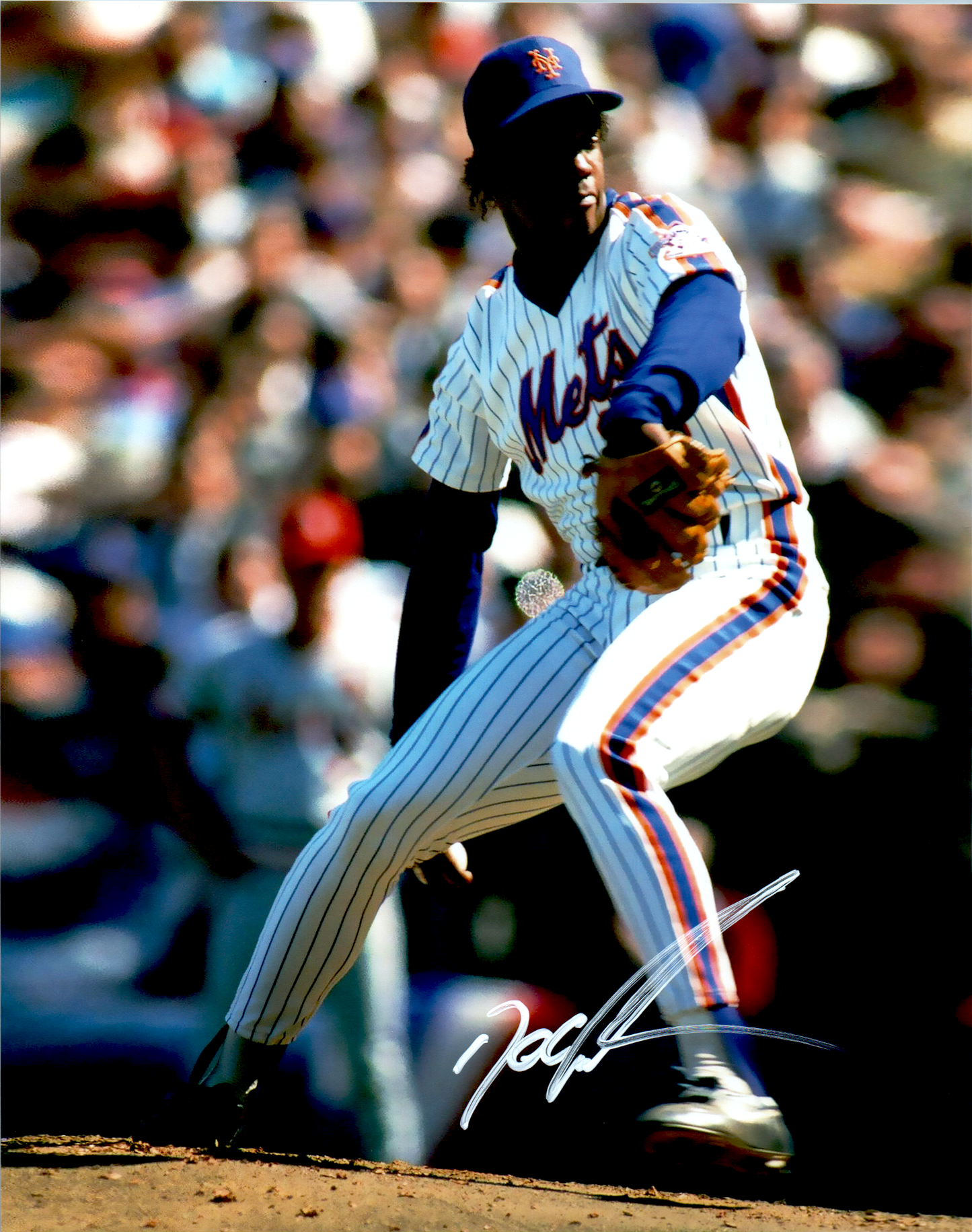 Doc Gooden Signed 8x10 Photo MLB New York Mets Vertical White Dwight