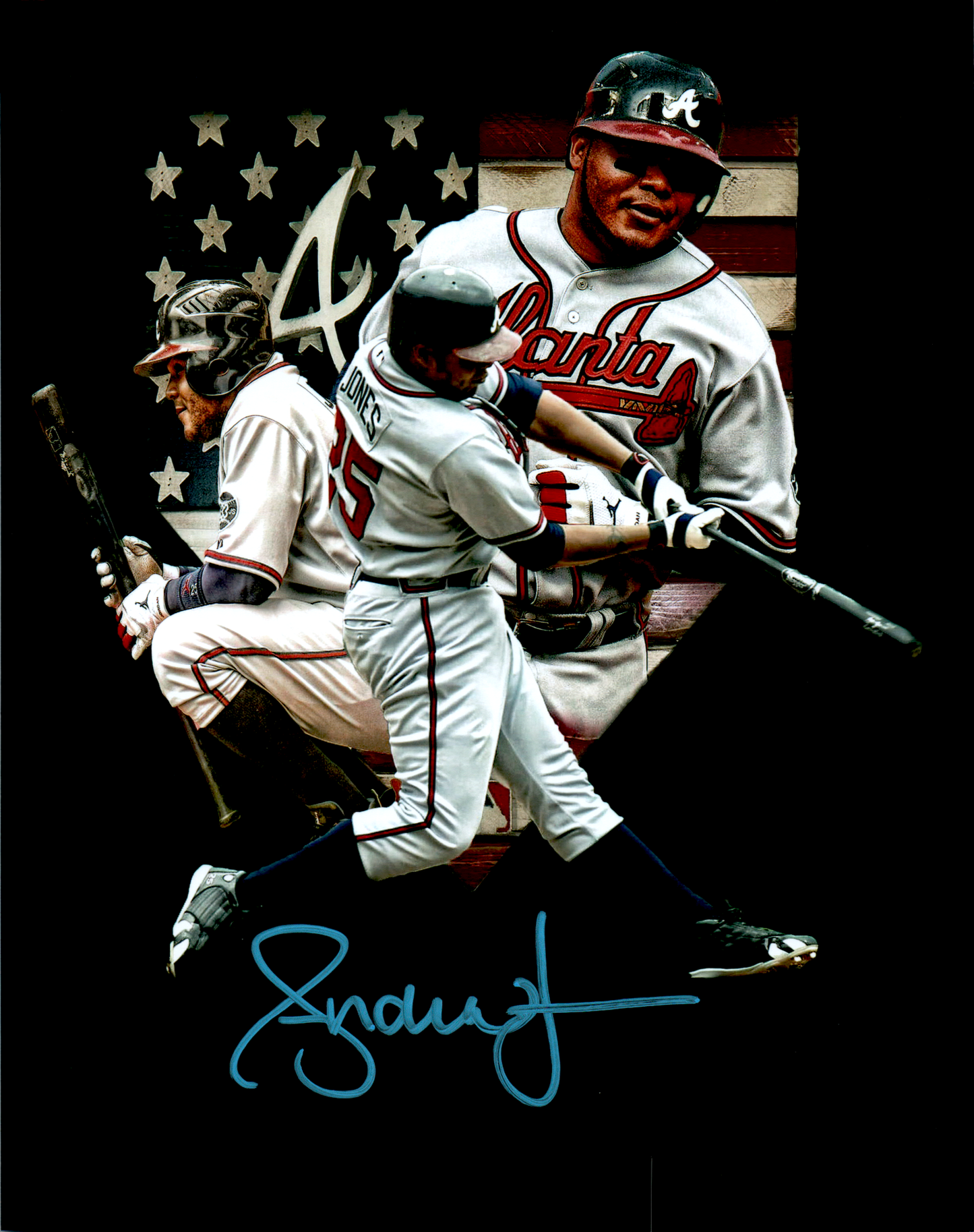 Andruw Jones Signed 8x10 Photo MLB Atlanta Braves Autographed