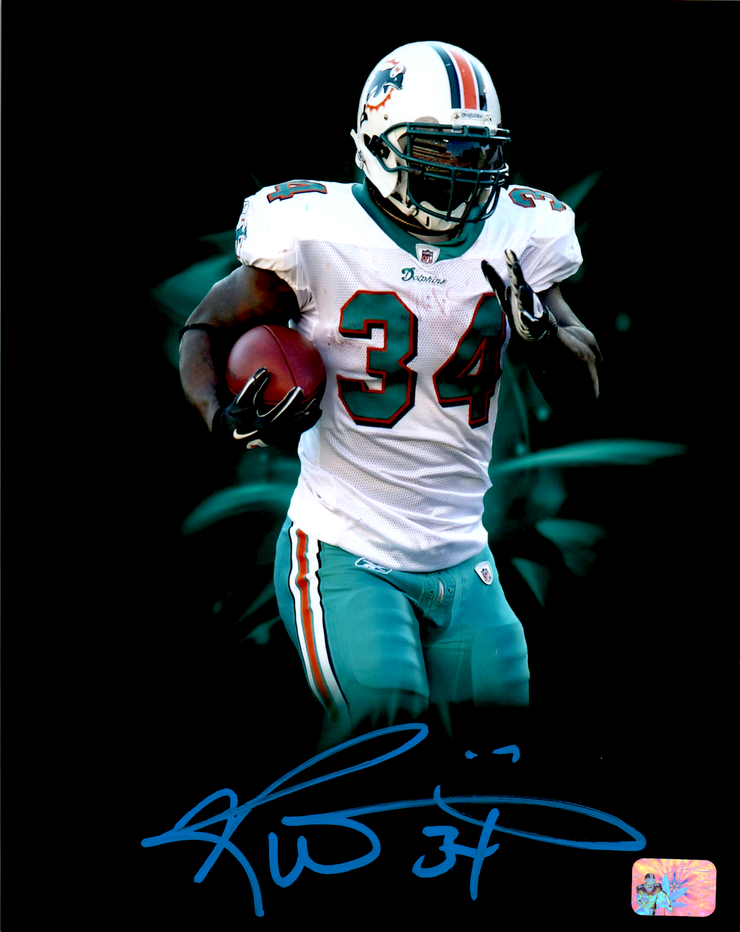 Ricky Williams Signed 8x10 Photo Miami Dolphins NFL Autograph Blue Signature