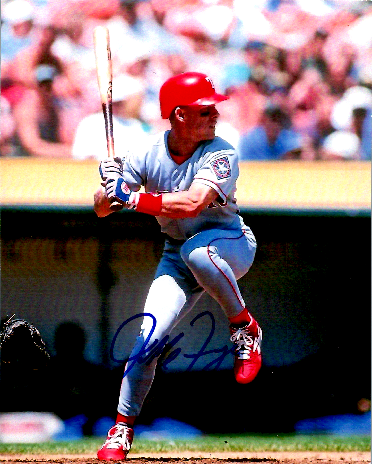 Jeff Frye Signed 8x10 Photo MLB Auto Texas Rangers Hitting Autographed