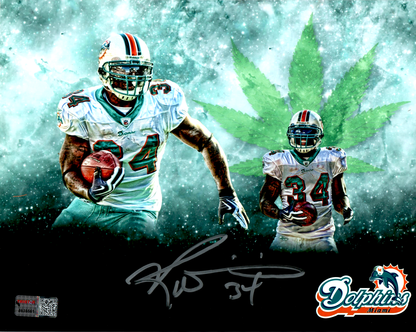 Ricky Williams Signed 8x10 Photo Dolphins NFL Autograph