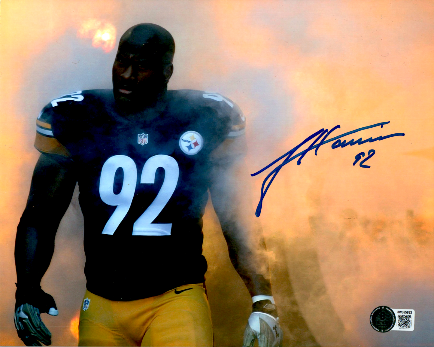 James Harrison Signed 8x10 Photo NFL Steelers Smoke