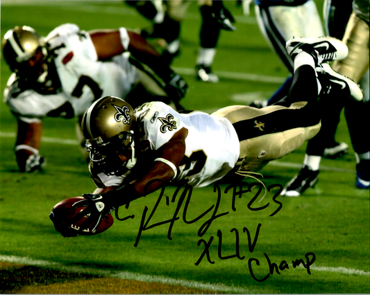 Pierre Thomas Signed 8x10 Photo NFL Saints Dive