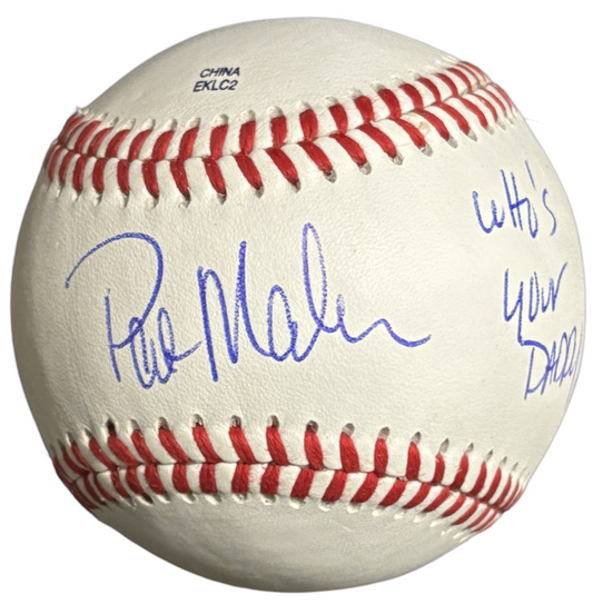 Pat Mahomes Sr. Signed Rawlings Official League Baseball "Who's Your Daddy"