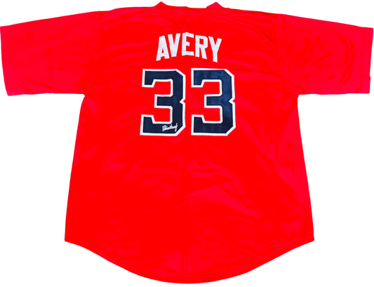 Steve Avery Signed Red Jersey - Autographed Atlanta Braves