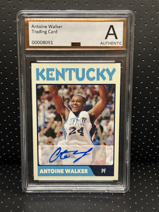 Antoine Walker Signed Custom Slabbed Trading Card Auto DCI Authentic Graded Kentucky