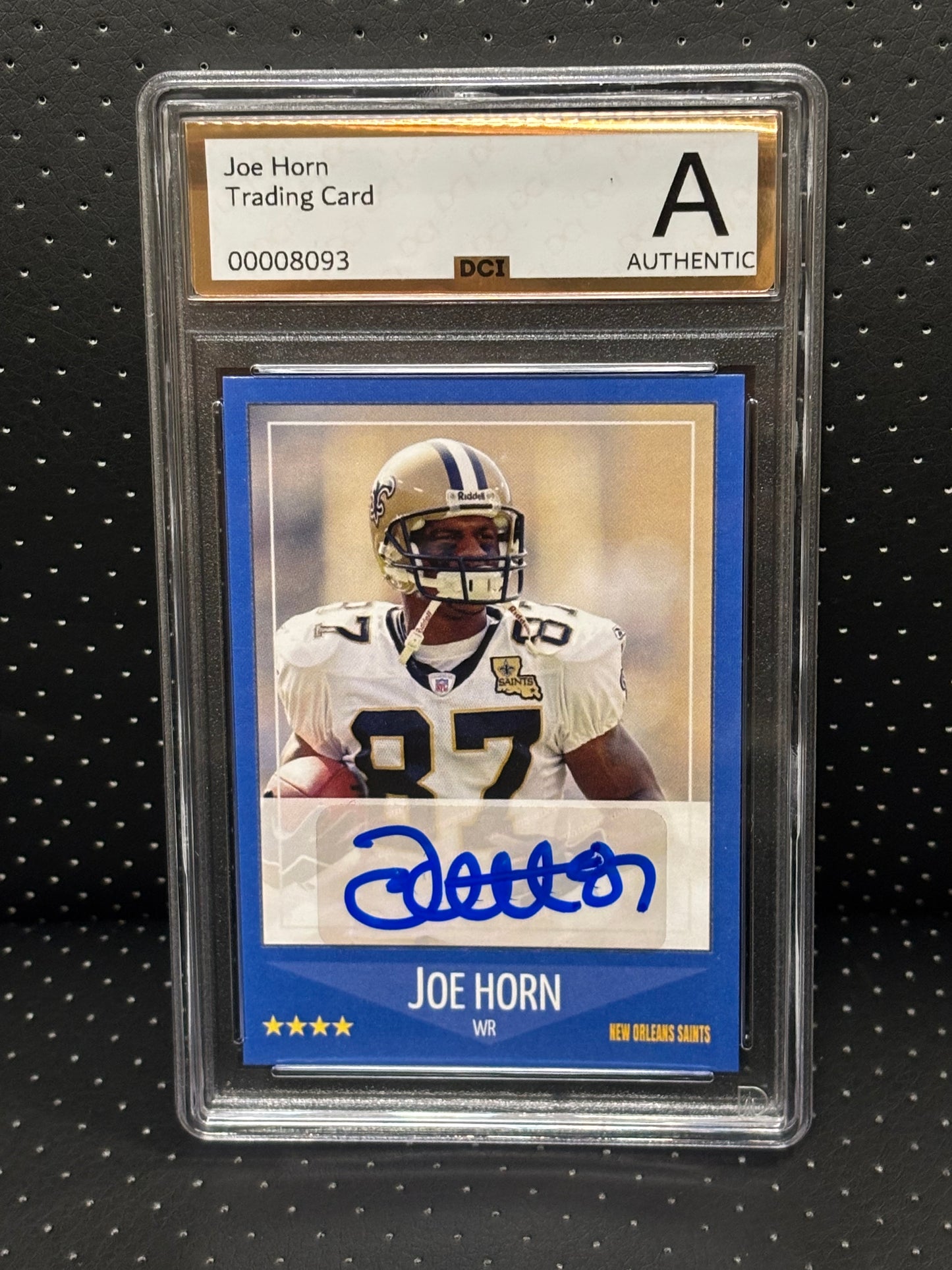 Joe Horn Signed Custom Slabbed Trading Card Auto DCI Authentic Graded Saints