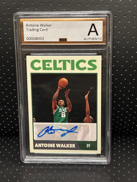 Antoine Walker Signed Custom Slabbed Trading Card Auto DCI Authentic Graded Boston