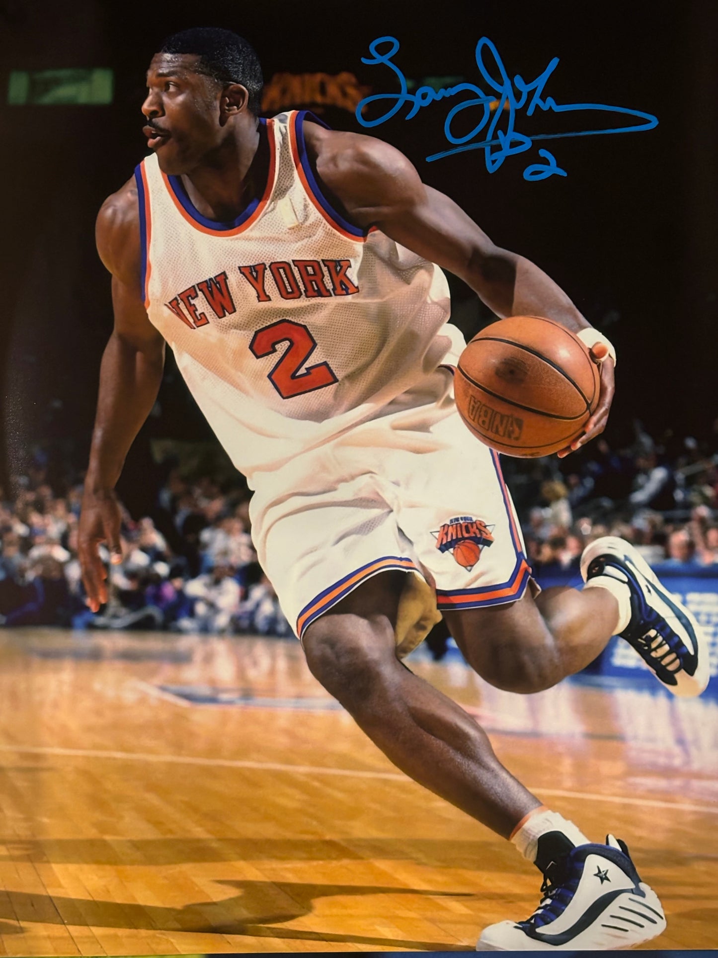 Larry Johnson Signed 16x20 Photo NBA New York Knicks Autographed