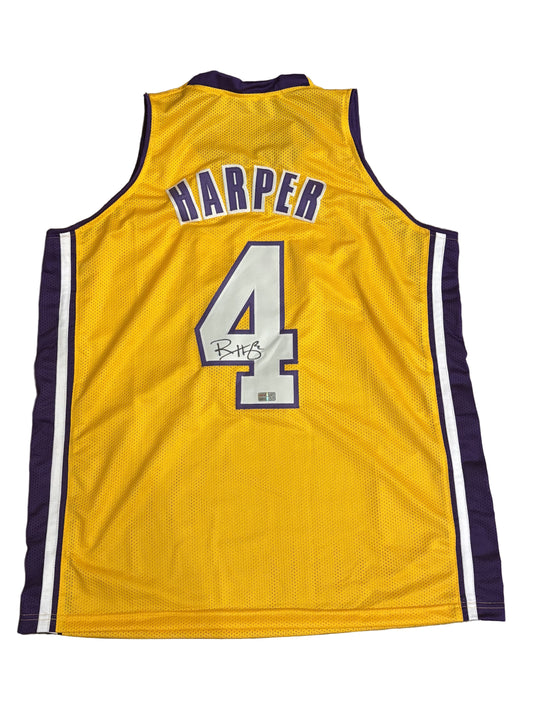 Ron Harper Signed Jersey - Los Angeles Lakers Yellow Gold NBA TRISTAR