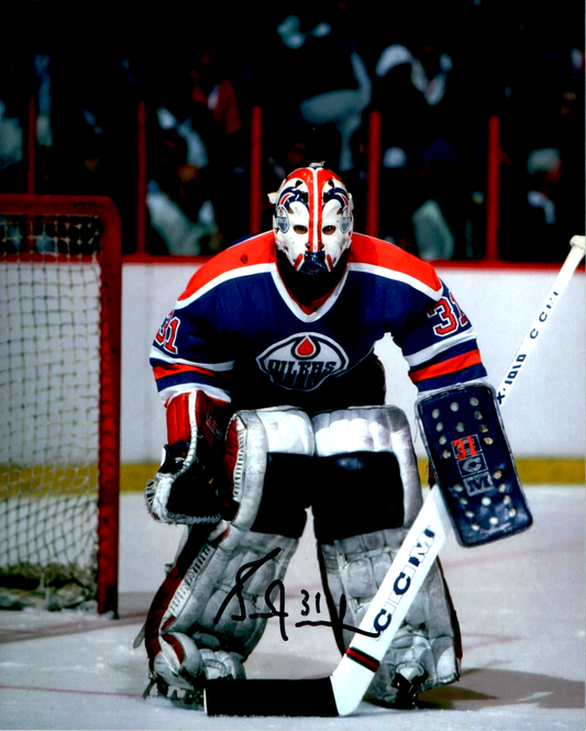 Grant Fuhr Signed 8x10 Photo NHL Edmonton Oilers Vertical COA