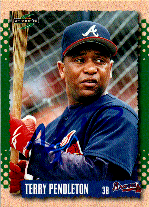 Terry Pendleton Signed 1995 Score Deck Card #339 Auto Atlanta Braves