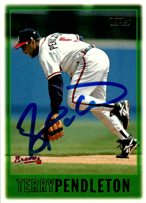 Terry Pendleton Signed 1997 Topps Card #319 Auto Atlanta Braves