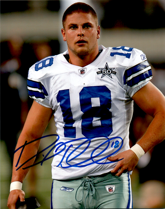 David Buehler Signed 8x10 Photo - Dallas Cowboys NFL Blue Auto