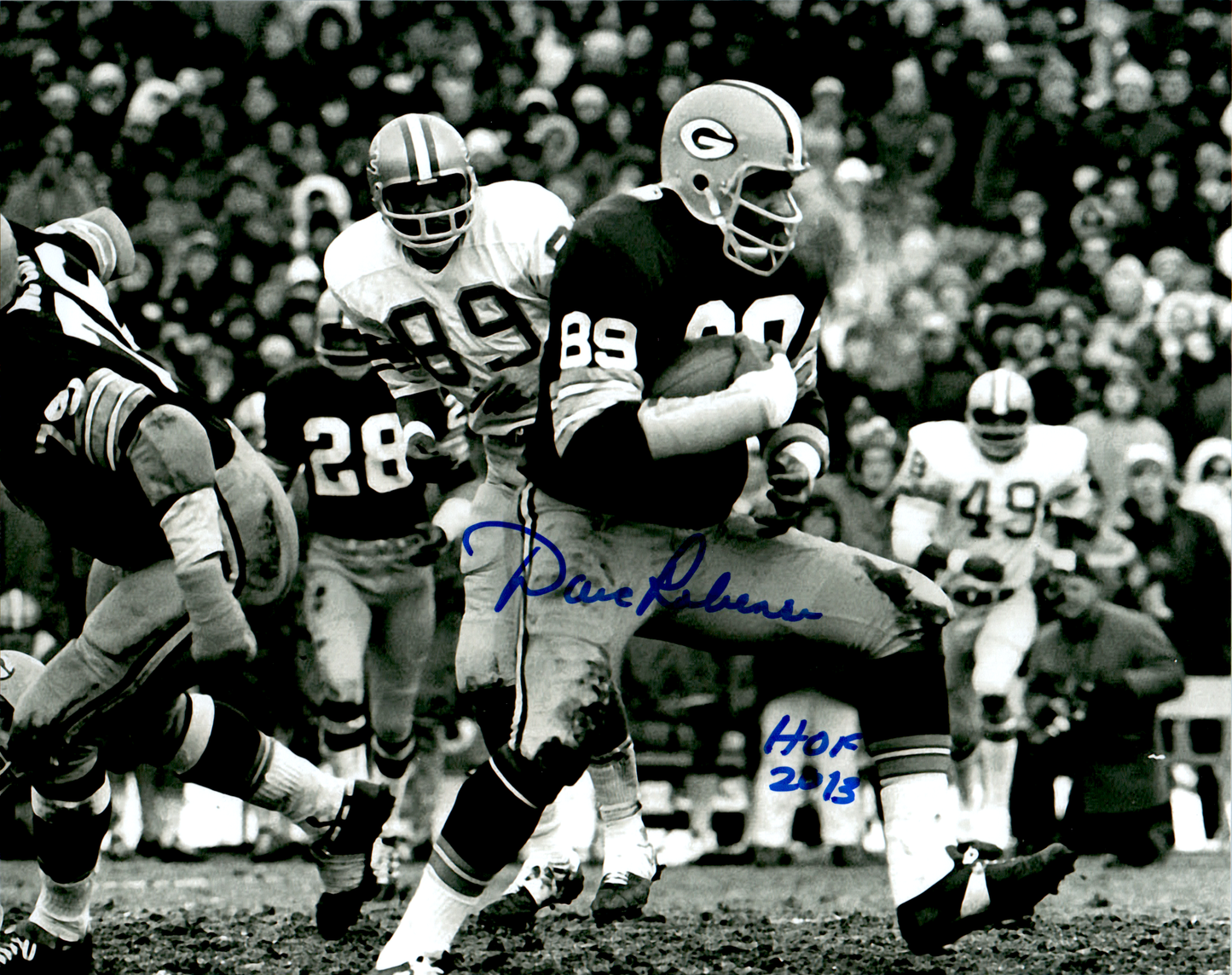 Dave Robinson Signed 8x10 Photo Auto Green Bay Packers Horiz COA NFL