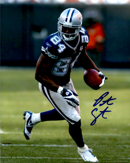 Patrick Crayton Signed 8x10 Photo NFL Dallas Cowboys Navy Jersey Vert