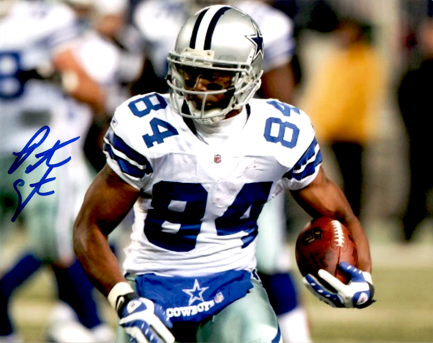 Patrick Crayton Signed 8x10 Photo NFL Dallas Cowboys White Jersey Horiz