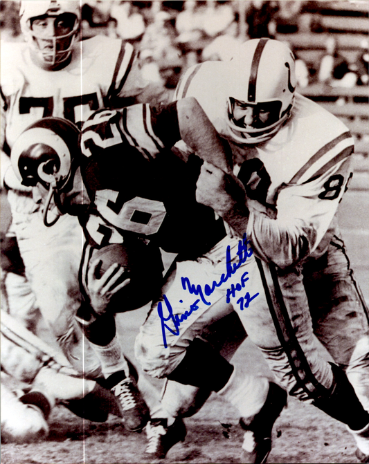 Gino Marchetti Signed 8x10 Photo Auto Blatimore Colts Vert COA NFL