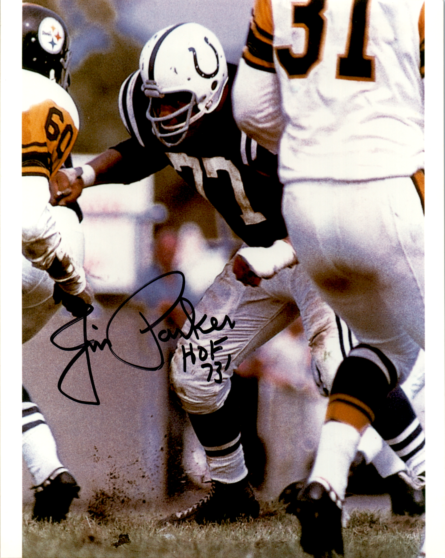 Jim Parker Signed 8x10 Photo Auto Blatimore Colts Vert