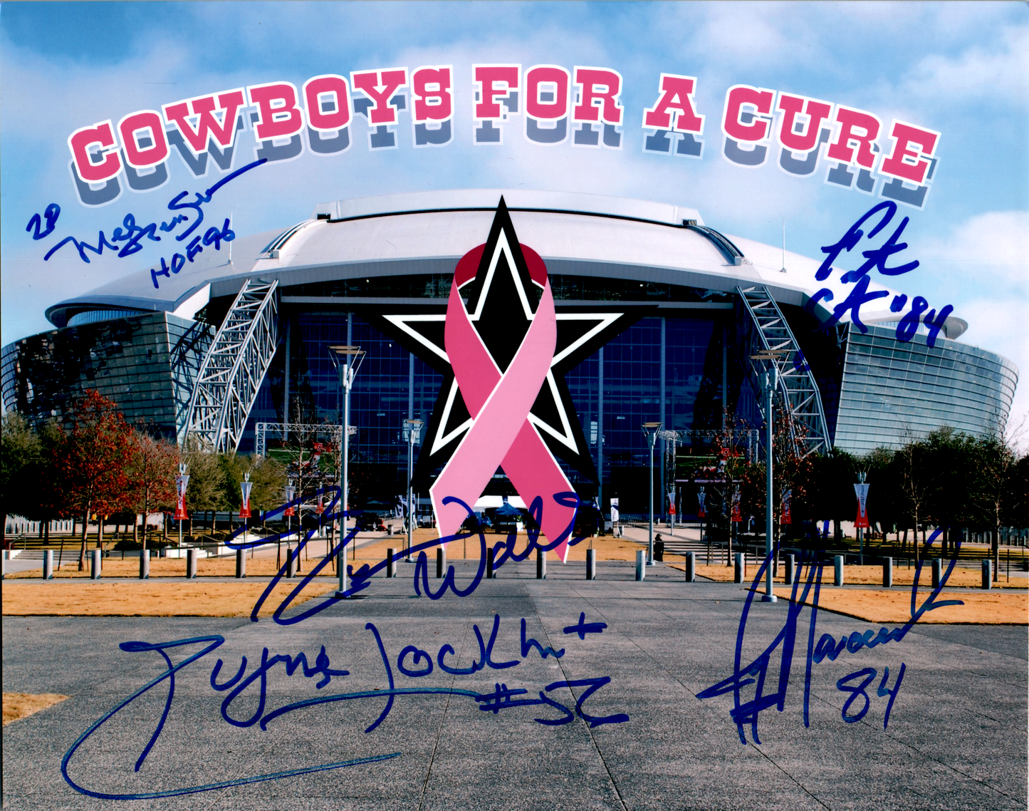 Dallas Cowboys GREATS Signed 8X10 Photo NFL by 5 Novacek Renfro Walls Lockhart